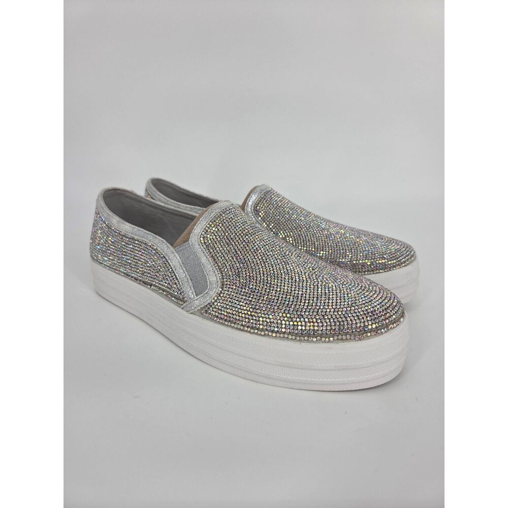 Sketchers Double Up Blinders Rhinestone Platform Slip On Sneaker NEW Women's 9.5